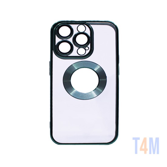 Capa de Silicone Rígida com Protetor de Câmera para Apple iPhone 14 Pro Verde